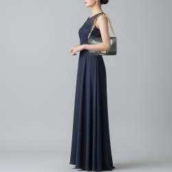 Pre Owned Versace Medusa Sultan Black Leather Shoulder Bag