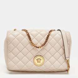 مملوكة مسبقًا Versace La Medusa Pink Quilted Leather Shoulder Bag