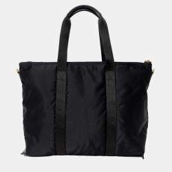 مملوكة مسبقًا حقيبة فيرساتشي توت سوداء نايلون لا ميدوسا مع حزام