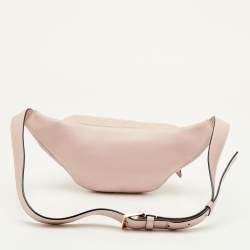 Pre Owned Versace La Medusa Light Pink Quilted Leather Fanny Pack Belt Bag