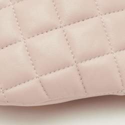Pre Owned Versace La Medusa Light Pink Quilted Leather Fanny Pack Belt Bag
