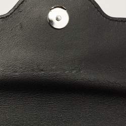 Pre Owned Versace La Medusa Crystals Black Satin Chain Clutch