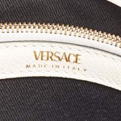 مملوكة مسبقًا Versace La Medusa Chain White Leather Tote