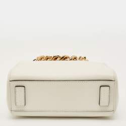 مملوكة مسبقًا Versace La Medusa Chain White Leather Tote