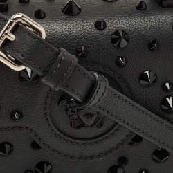 مملوكة مسبقًا Versace Studded La Medusa Mini Black Leather Top Handle Bag