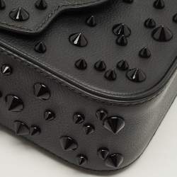 مملوكة مسبقًا Versace Studded La Medusa Mini Black Leather Top Handle Bag