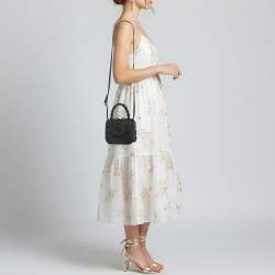 مملوكة مسبقًا Versace Studded La Medusa Mini Black Leather Top Handle Bag