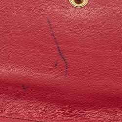 Pre Owned محفظة فيرساتشي لا ميدوسا جلد منقوش كروك أحمر حجم متوسط بسلسلة