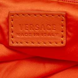 Pre Owned Versace Medusa Beige Canvas and Leather Tote