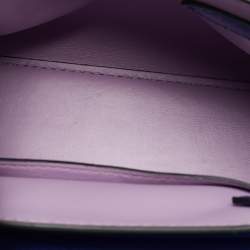 Pre Owned Versace La Medusa Blue Leather Top Handle Bag