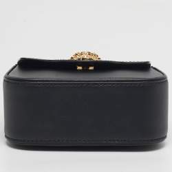 Pre Owned حقيبة يد فيرساتشي جلد أسود  صغيرة بمقبض علوي لا ميدوسا