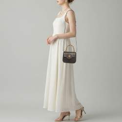 Pre Owned حقيبة يد فيرساتشي جلد أسود صغيرة بمقبض علوي لا ميدوسا