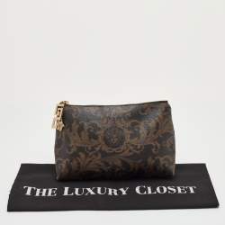 Pre Owned Versace Multicolor Barocco Print  Coated Canvas Pouch Clutch