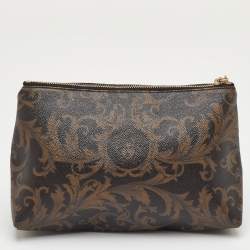 Pre Owned Versace Multicolor Barocco Print  Coated Canvas Pouch Clutch