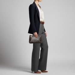 Pre Owned Versace Multicolor Barocco Print  Coated Canvas Pouch Clutch