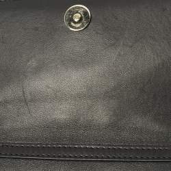 Pre Owned حقيبة كلتش قلاب فيرساتشي ميدوسا جلد أسود