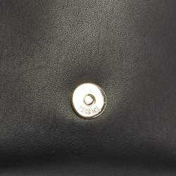 Pre Owned حقيبة كلتش قلاب فيرساتشي ميدوسا جلد أسود