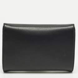 Pre Owned حقيبة كلتش قلاب فيرساتشي ميدوسا جلد أسود