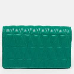 Pre Owned حقيبة سلسلة فيرساتشي فيرتوس جلد مبطن أخضر