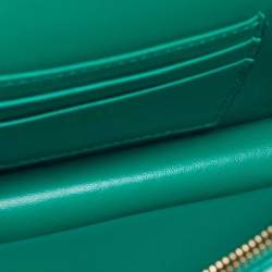 Pre Owned حقيبة سلسلة فيرساتشي فيرتوس جلد مبطن أخضر