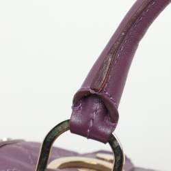 Pre Owned حقيبة ساتشل فيرساتشي سناب اوت اوف ايت جلد لامع مبطن بيج صغيرة