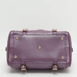 Pre Owned حقيبة ساتشل فيرساتشي سناب اوت اوف ايت جلد لامع مبطن بيج صغيرة