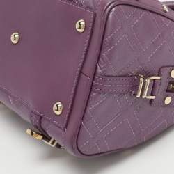 Pre Owned حقيبة ساتشل فيرساتشي سناب اوت اوف ايت جلد لامع مبطن بيج صغيرة