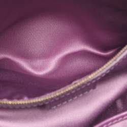 Pre Owned حقيبة ساتشل فيرساتشي سناب اوت اوف ايت جلد لامع مبطن بيج صغيرة