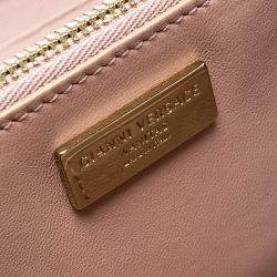 Versace Blush Pink Quilted Leather Vanitas Zip Around Wallet