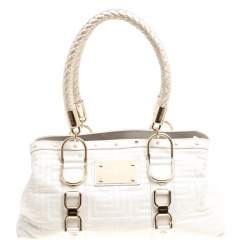 Versace - Couture Quilted Leather Braided Handle Bag White