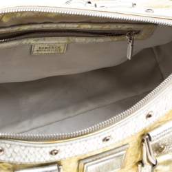 Versace Gold/Silver Ceramic Effect Leather Snap Out Of It Satchel
