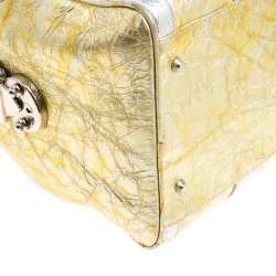 Versace Gold/Silver Ceramic Effect Leather Snap Out Of It Satchel