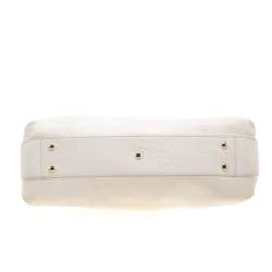 Pre Owned Versace Bag Off White Leather Dome Satchel