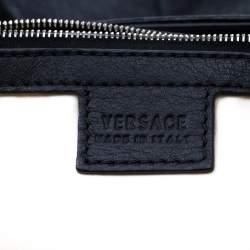 Pre Owned Versace Black Stud Leather Tote