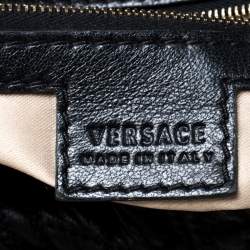 Versace Black Quilted Barocco Leather Top Handle Bag