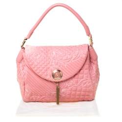 Pre Owned Versace Pink Leather Talia Vanitas Shoulder Bag