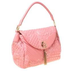 Pre Owned Versace Pink Leather Talia Vanitas Shoulder Bag