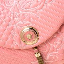 Pre Owned Versace Pink Leather Talia Vanitas Shoulder Bag