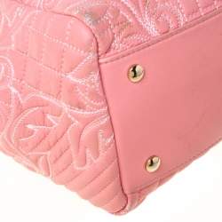 Pre Owned Versace Pink Leather Talia Vanitas Shoulder Bag