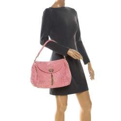 Pre Owned Versace Pink Leather Talia Vanitas Shoulder Bag