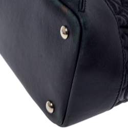 Pre Owned Versace Black Barocco Leather Altea Top Handle Bag