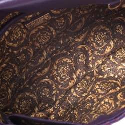 Pre Owned Versace Purple Leather Studded Tassel Vanitas Medea Shoulder Bag