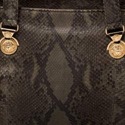 Versace Green Python Leather Tote 