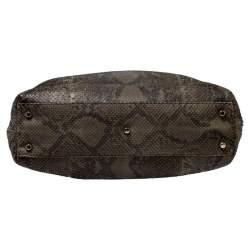 Versace Green Python Leather Tote 