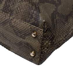 Versace Green Python Leather Tote 