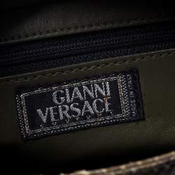 Versace Green Python Leather Tote 