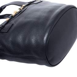 Pre Owned Versace Black Leather Shoulder Bag