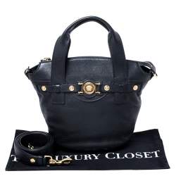 Pre Owned Versace Black Leather Shoulder Bag