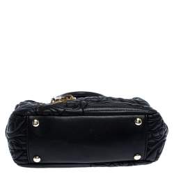 Pre Owned حقيبة فيرساتشي ديميترا فانيتاس جلدية سوداء