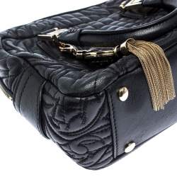 Pre Owned حقيبة فيرساتشي ديميترا فانيتاس جلدية سوداء